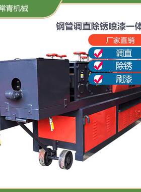 48-51离心式钢管调直除锈喷漆一体机小型建筑用架子管除锈调直机