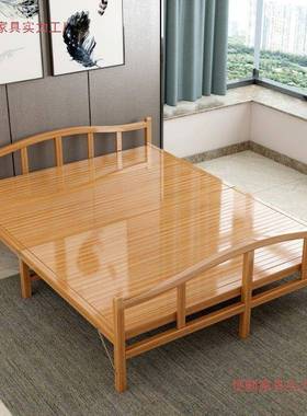 竹床床单易租QPP房人简家用出成人午睡午休凉双床折叠床竹子硬板