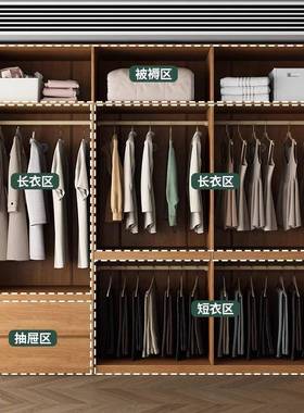 全木橡木衣实柜新款024爆款家卧室主卧分段20585式用FAS级橡木衣2