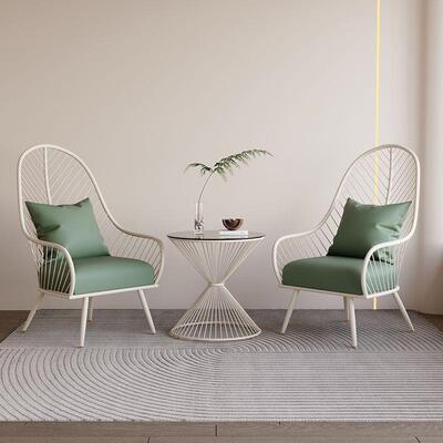 奶风户外油阳台闲椅沙发椅简约单人茶几一桌庭QNH院三件套桌休组