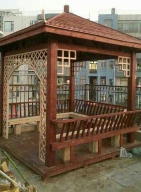 亭工厂防腐木四角RLV凉芬兰六木角亭菠萝格子葡萄架仿古亭八角亭