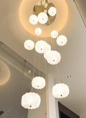 挑高别复式楼楼长吊灯挑空lft公寓中60161空客厅灯墅梯轻奢法式o