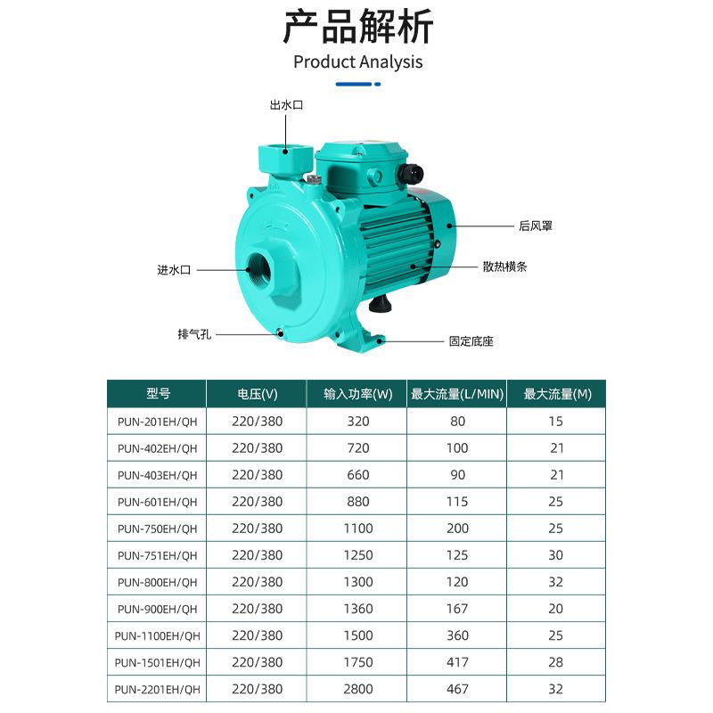 PUN全系热水循环增压泵PUN-201EH离心泵太阳能空气能智能离心泵