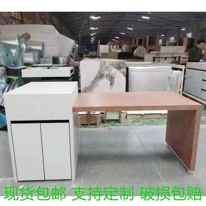 潘多啦餐桌一体岩板岛台简约小户型餐桌家用开放式厨房吧台岛台