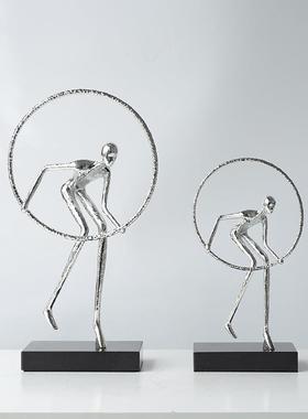 代铸B0793铁抽象人物雕置塑摆酒柜电视柜创意件家居样板房艺术装