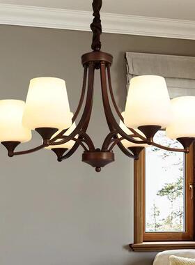 美式吊灯灯主灯25756客灯中山具餐厅室灯中古乡村大灯复古厅客卧