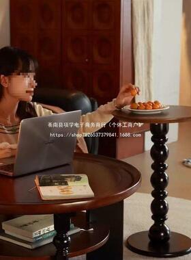 圆形几家用户客厅茶实木茶几古风小法型茶桌式复古IC-94516创意小