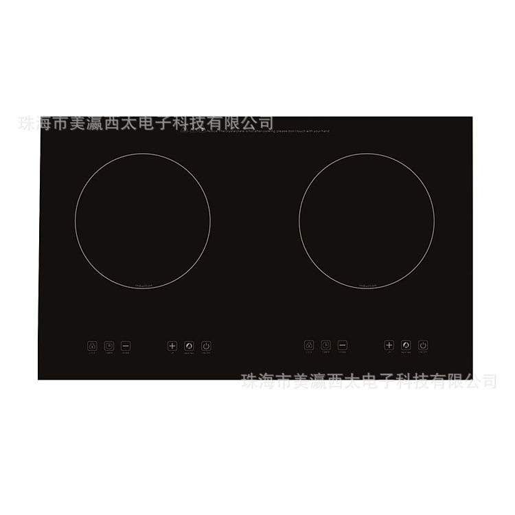 家用嵌入式双头电陶炉黑晶面板