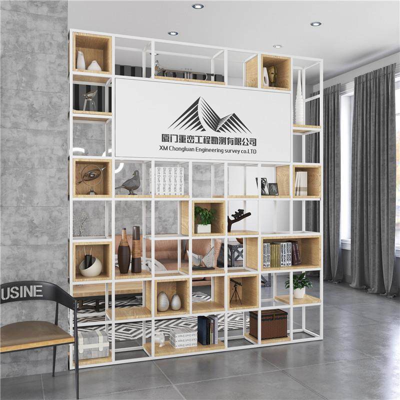 铁艺屏风隔办断置物客厅玄象XCJ-100关架公室前台装背饰柜公司LOG