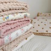 韩风全棉纱布大豆维机豆豆被apM20240芯可洗幼儿园午睡盖保被双纤