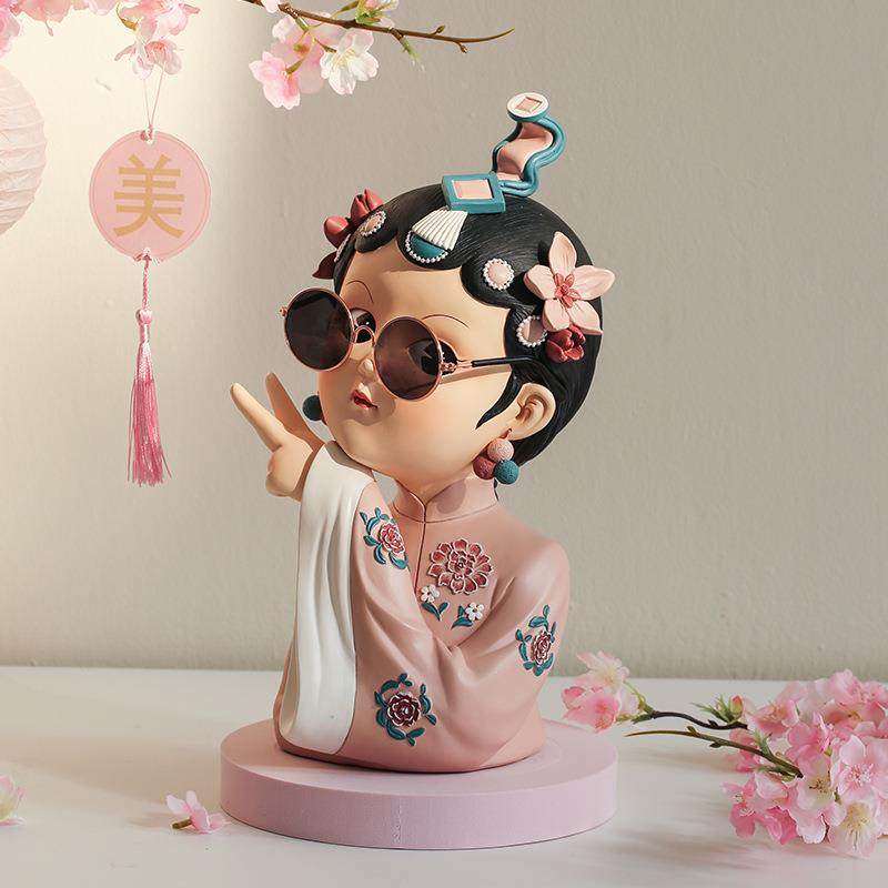 轻奢京女剧孩小众3艺术摆件客厅电视JBK居柜酒柜家装