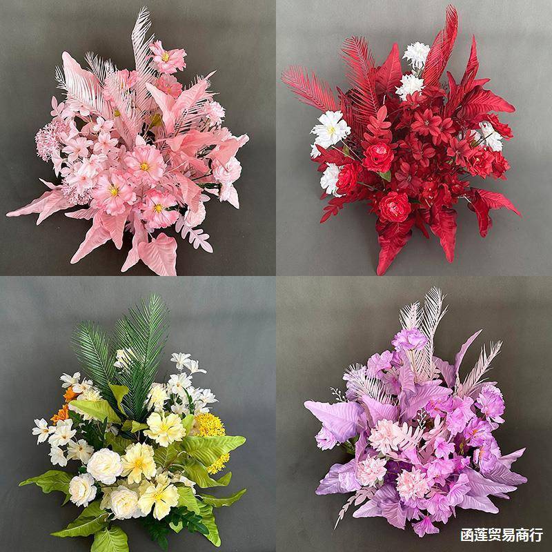 清新婚礼地排花韩式婚庆舞仿真花小路引饰花艺装迎宾背景台RAL花