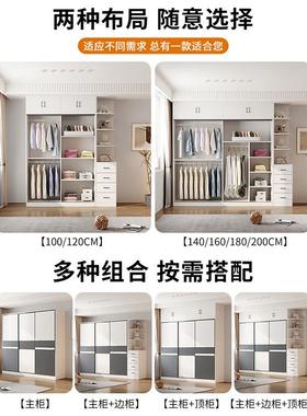 ENZG-80948级木推拉门衣柜家用F卧室6实0cm深小户型童加厚背板儿