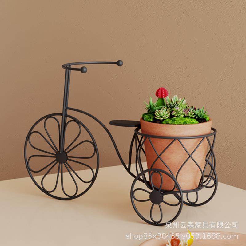 欧式铁艺自行车架吊篮花架35花架单多车层室内落地花盆多肉萝阳台