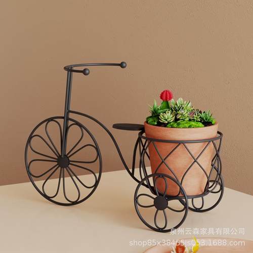 欧式铁艺自行车架吊篮花架35花架单多车层室内落地花盆多肉萝阳台