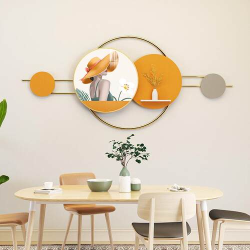 新款金合属一画壁体画立体玄关挂IUX餐厅墙面晶瓷组装饰画壁饰置
