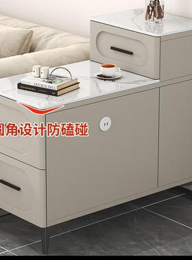 沙发边几桌边柜柜客厅茶水柜家用茶台轻奢感侧79022岩板茶边几小