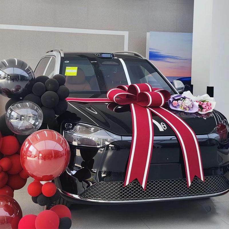 新车提DIN交车车仪式车用品蝴结大蝶红花汽4S店展厅布置提车装饰