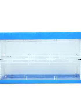 60-34蓝0透明料折33058叠箱色PP多功能透明折叠衣服0收纳塑箱储物