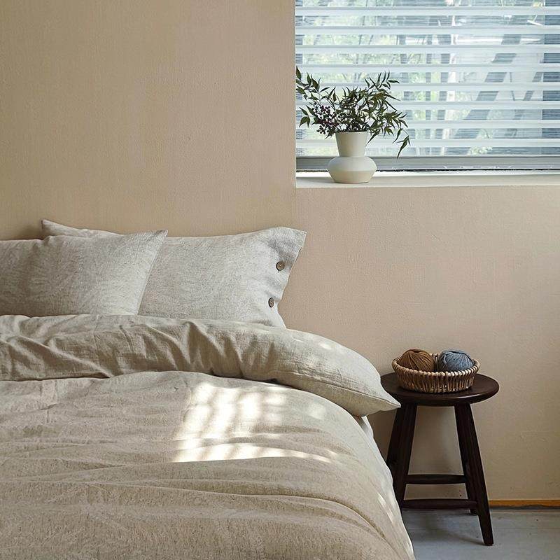 复古zihe-006日式棉麻棉四件套素色床单被套5罩纯亚麻1.棉8m1.m全