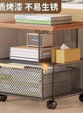 书架理落地可移动整架习桌下大容学量简易小推SSX车书本轮储物柜