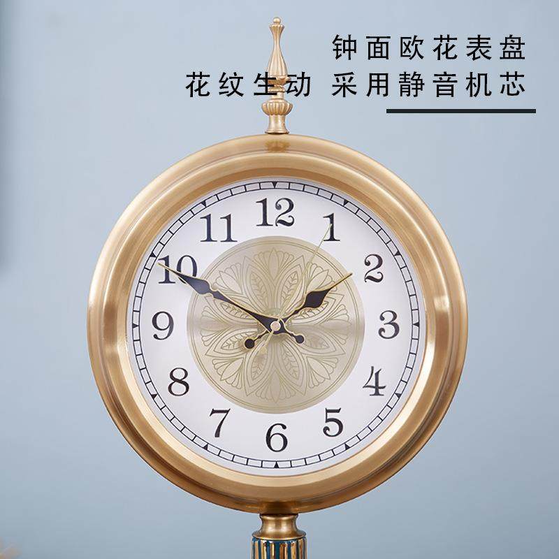 瓷欧创奢华客厅静音42085大气落意地钟美式陶时尚大气式立式钟表