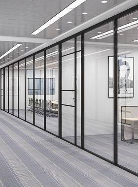 内钢外铝玻钢璃隔断单层化透明隔音墙铝合金百叶锈高现代不83210