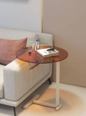 黑色简复古朵约化玻璃HD101225置物架客厅沙发花阳台钢圆形茶几床