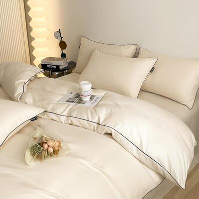 民被宿酒店风上用品四件套白色床床56600带单被套宾馆床笠三件套