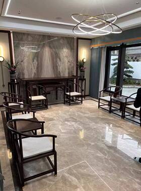 ?新中件式条案堂中六套实木神台乌金供木68950玄关农村堂屋桌八仙