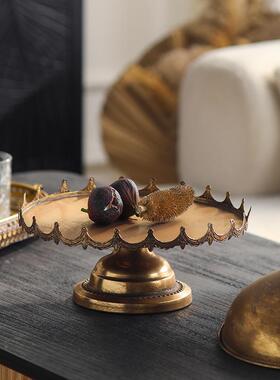 波西米亚铁19528风艺水盘果托盘茶桌果品盘装饰金属摆件带盖子甜