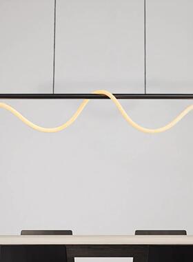 简约代现设计师样板房IQW餐厅餐桌吧术台创意艺编织线款条长条餐