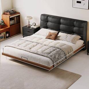 中泡古床风法式 70016卧极简婚床主卧双人 芙主高脚复古白蜡木意式