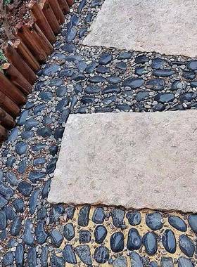 DD102014鹅卵石地铺路50雨石抛光铺斤园庭院花石花石子黑色黑造景