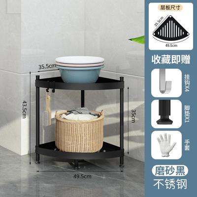 用卫生间置物架落地架式多层不锈钢厕所品全三角大浴室脸盆TBP收