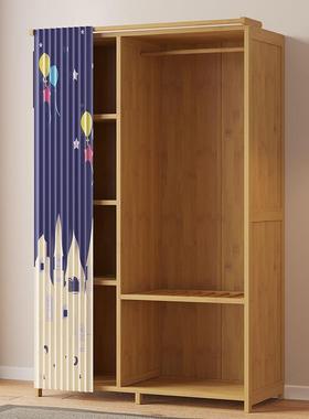 多尘功能带帘柜衣出租房防简易经济56853型橱大容量家用挂衣服架