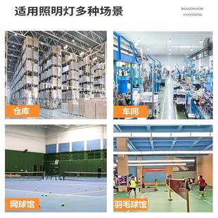 WSP羽毛球馆专用吊灯防眩厂目篮球场馆灯长工条厂灯工业房车间照