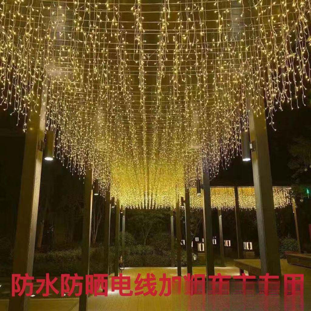 LED冰条灯窗瀑布灯彩灯闪灯灯帘商场门头串装星BRO星灯挂灯饰厂家