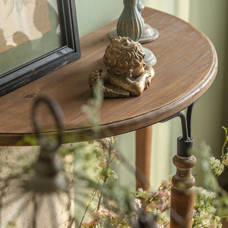 境美式实木复古玄关跨桌民宿做示A2388旧装饰展架客靠墙组装半圆