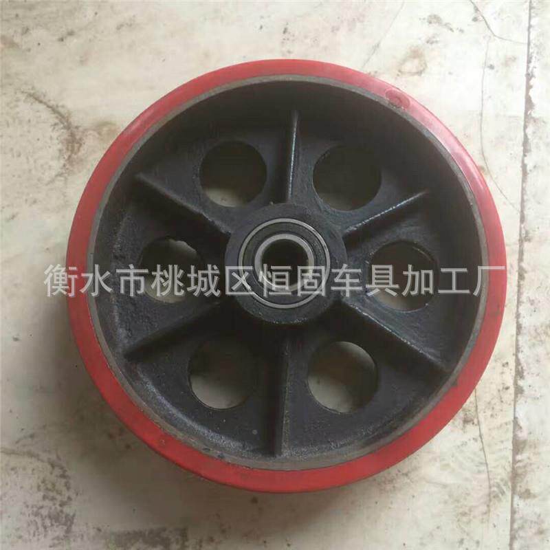 pu聚酯脚轮轱业辘工脚轮双轴承货X架板车氨静音带刹车向万轮
