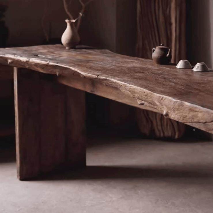 中古原风木复古做旧桌自茶然面装饰展示F979JST5长桌民宿古典木实