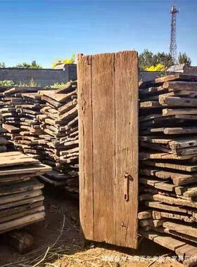 郓城老木榆门板做旧板吧台复古板地楼梯踏板风化木老456456榆木旧