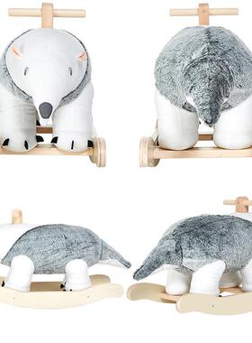 儿童摇木马马儿童摇男椅女宝实木玩具摇摇HY192000马宝成人可坐