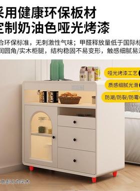物奶水油风储烤漆餐边柜FKT家用客厅厨房收纳柜一体靠墙边柜茶柜
