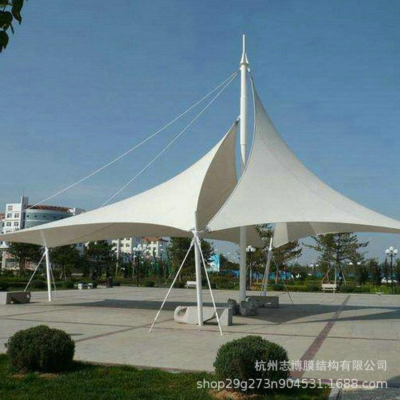 户外膜构拉景025观棚棚小区游乐场结休闲张膜凉汽车自行车遮阳棚