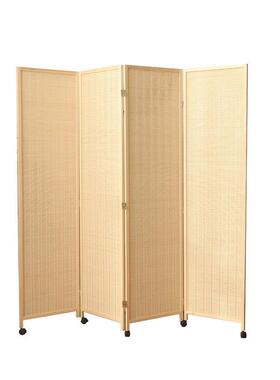 家4573用叠办带公室滑轮推拉简约玄关折批隔编屏风折屏竹移动饭店