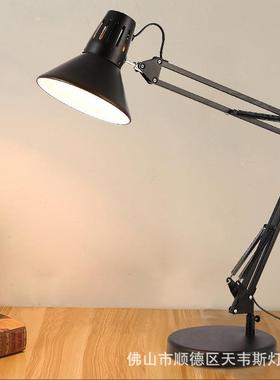 LED学习夹美UNH式铁艺护儿童长臂台子主播眼纹身刺青网红落地灯