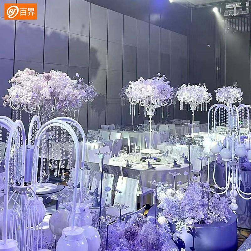 铁艺桌花婚礼堂舞器台路引庆布SCB婚置装饰摆件酒店楼餐厅桌摆花