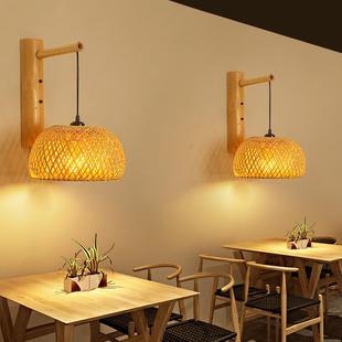 3023中式 灯笼竹艺吊包厢竹编灯壁灯餐厅道饭卧室阳台过茶店楼民宿