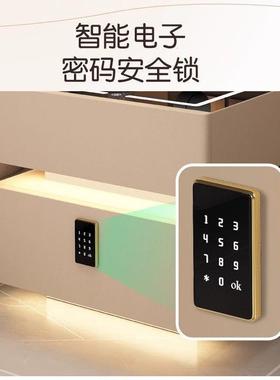 智能轻头柜简红27182约现代奢感无床线充电小型收纳实木网卧室边